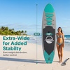 image:imageSereneLife 106 Inflatable Stand Up Paddle Board with Premium SUP Accessories  32 Wide Stable Design with NonSlip EVA Deck Pad for Youth and Adults 350 lbs CapacityAqua Mint