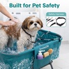 image:imageSereneLife Foldable Dog Bath Tub with Adjustable Height 360 Access Drain Hose amp Storage Pockets  130 lb Capacity Grooming Station for IndoorOutdoor Use BeigeBlue