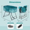 image:imageSereneLife Foldable Dog Bath Tub with Adjustable Height 360 Access Drain Hose amp Storage Pockets  130 lb Capacity Grooming Station for IndoorOutdoor Use BeigeBlue