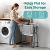 image:imageSereneLife Foldable Dog Bath Tub with Adjustable Height 360 Access Drain Hose amp Storage Pockets  130 lb Capacity Grooming Station for IndoorOutdoor Use BeigeGray