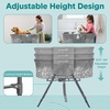 image:imageSereneLife Foldable Dog Bath Tub with Adjustable Height 360 Access Drain Hose amp Storage Pockets  130 lb Capacity Grooming Station for IndoorOutdoor Use BeigeGray