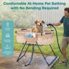 image:imageSereneLife Foldable Dog Bath Tub with Adjustable Height 360 Access Drain Hose amp Storage Pockets  130 lb Capacity Grooming Station for IndoorOutdoor Use BeigeBeige