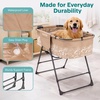 image:imageSereneLife Foldable Dog Bath Tub with Adjustable Height 360 Access Drain Hose amp Storage Pockets  130 lb Capacity Grooming Station for IndoorOutdoor Use BeigeBeige