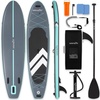 image:imageSereneLife 106 Inflatable Stand Up Paddle Board with Premium SUP Accessories  32 Wide Stable Design with NonSlip EVA Deck Pad for Youth and Adults 350 lbs CapacityBlack