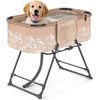 image:imageSereneLife Foldable Dog Bath Tub with Adjustable Height 360 Access Drain Hose amp Storage Pockets  130 lb Capacity Grooming Station for IndoorOutdoor Use BeigeBeige