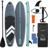image:imageSereneLife XL Inflatable Stand Up Paddle Board  ExtraWide Pet amp FamilyFriendly SUP for Adults Kids amp Pets  NonSlip Deck Stable Design Premium Accessories  350440485 lbs CapacityFamily Modern Grey