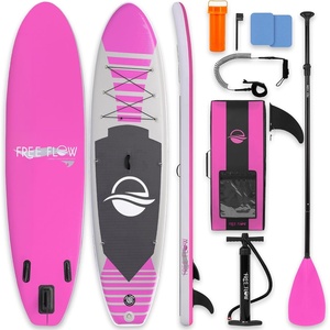 image:imageSereneLife 106 Inflatable Stand Up Paddle Board with Premium SUP Accessories  32 Wide Stable Design with NonSlip EVA Deck Pad for Youth and Adults 350 lbs CapacityPink