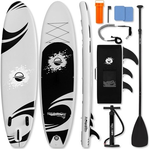 image:imageSereneLife 106 Inflatable Stand Up Paddle Board with Premium SUP Accessories  32 Wide Stable Design with NonSlip EVA Deck Pad for Youth and Adults 350 lbs CapacityBlack and Gray