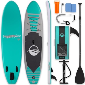 image:imageSereneLife 106 Inflatable Stand Up Paddle Board with Premium SUP Accessories  32 Wide Stable Design with NonSlip EVA Deck Pad for Youth and Adults 350 lbs CapacityAqua