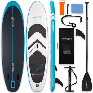 image:imageSereneLife XL Inflatable Stand Up Paddle Board  ExtraWide Pet amp FamilyFriendly SUP for Adults Kids amp Pets  NonSlip Deck Stable Design Premium Accessories  350440485 lbs CapacityPet Blue