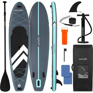 image:imageSereneLife XL Inflatable Stand Up Paddle Board  ExtraWide Pet amp FamilyFriendly SUP for Adults Kids amp Pets  NonSlip Deck Stable Design Premium Accessories  350440485 lbs CapacityModern Grey