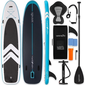 image:imageSereneLife XL Inflatable Stand Up Paddle Board  ExtraWide Pet amp FamilyFriendly SUP for Adults Kids amp Pets  NonSlip Deck Stable Design Premium Accessories  350440485 lbs CapacityFamily Blue