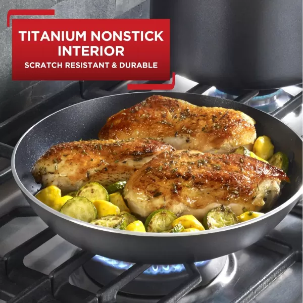 Experience Nonstick Fry Pan 12.5 Inch Induction Oven Safe 400F Cookware, Pots and Pans, Dishwasher Safe Black