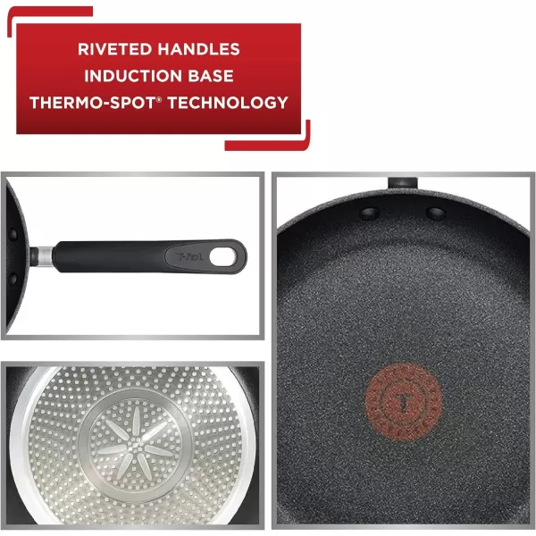 Experience Nonstick Fry Pan 12.5 Inch Induction Oven Safe 400F Cookware, Pots and Pans, Dishwasher Safe Black