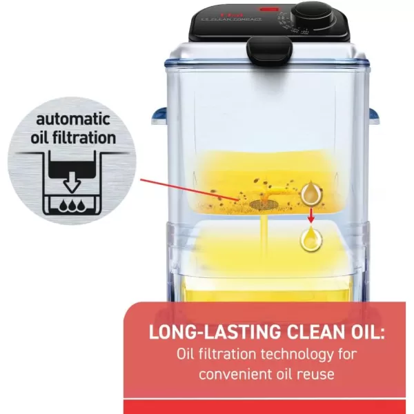 T-fal 3.5L Deep Fryer with Basket, 1700W, Oil Filtration, Temp Control, Digital Timer, Dishwasher Safe Parts