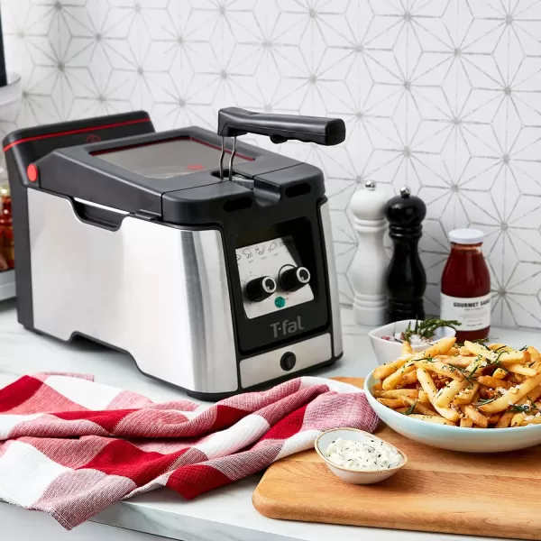T-fal 3.5L Deep Fryer with Basket, 1700W, Oil Filtration, Temp Control, Digital Timer, Dishwasher Safe Parts
