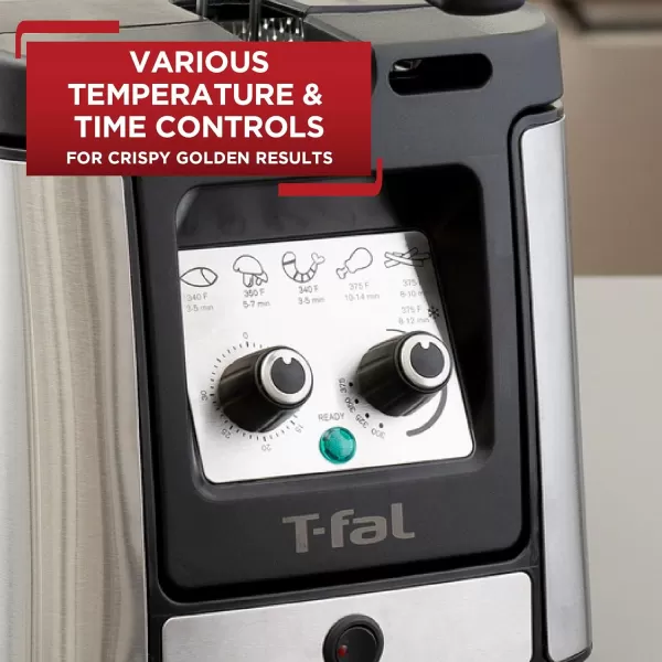 T-fal 3.5L Deep Fryer with Basket, 1700W, Oil Filtration, Temp Control, Digital Timer, Dishwasher Safe Parts