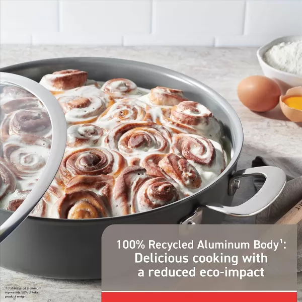 T-fal Ceramic Excellence Reserve Ceramic Nonstick Cookware Set 10 Piece Induction Oven Broiler Safe 500F Pots and Pans Grey