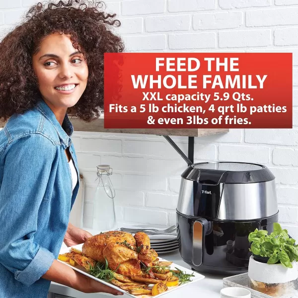 T-fal Easy Fry XXL Air Fryer &amp; Grill Combo with One-Touch Screen, 8 Preset Programs, 5.9 quarts, Black &amp; Stainless Steel