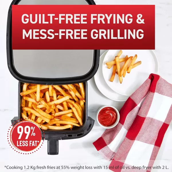 T-fal Easy Fry XXL Air Fryer &amp; Grill Combo with One-Touch Screen, 8 Preset Programs, 5.9 quarts, Black &amp; Stainless Steel