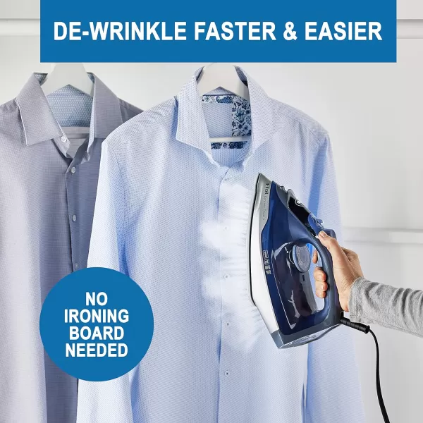 T-fal Ecomaster Ceramic Soleplate Steam Iron for Clothes Eco-Friendly with Steam Trigger 1400 Watts Ironing, Programmable Steaming FV1742U0, Blue