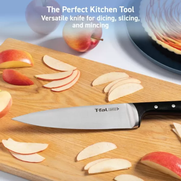 T-fal Ice Force Stainless Steel Bread Knife, 8 Inch, Long Lasting Sharpness, High Cutting Precision, German Stainless Steel, Kitchen Knife, Cook Tool, Kitchen Tool, Black