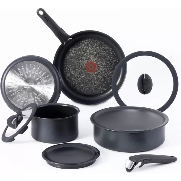 T-fal Ingenio Nonstick Cookware Set 14 Piece, Induction, Oven Broiler Safe 500F, Cookware, Pots and Pans, RV, Camping, Oven, Broil, Dishwasher Safe, Detachable Handle, Cherry Red