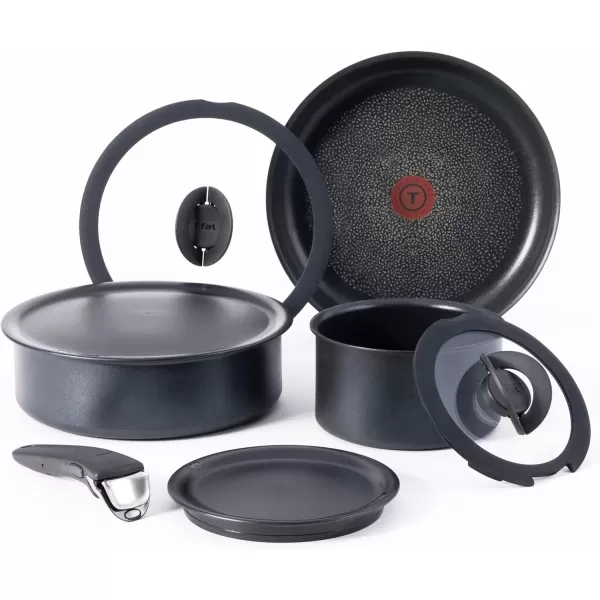 T-fal Ingenio Nonstick Cookware Set 14 Piece, Induction, Oven Broiler Safe 500F, Cookware, Pots and Pans, RV, Camping, Oven, Broil, Dishwasher Safe, Detachable Handle, Cherry Red