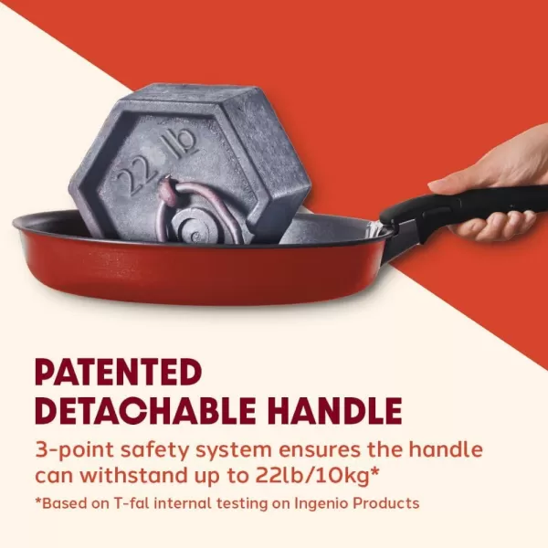T-fal Ingenio Nonstick Cookware Set 14 Piece, Induction, Oven Broiler Safe 500F, Cookware, Pots and Pans, RV, Camping, Oven, Broil, Dishwasher Safe, Detachable Handle, Cherry Red