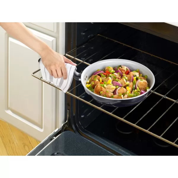 T-fal Initiatives Ceramic Nonstick Cookware Set 14 Piece Oven Safe 350F Pots and Pans Gold