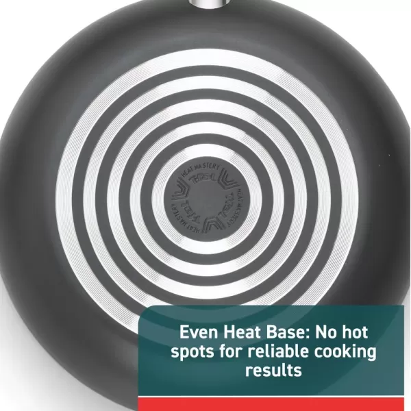 T-fal Initiatives Nonstick Cookware Set 18 Piece Oven Safe 350F Pots and Pans, Dishwasher Safe Red