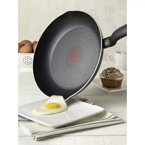 T-fal Initiatives Nonstick Cookware Set 18 Piece Oven Safe 350F Pots and Pans, Dishwasher Safe Red