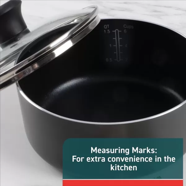 T-fal Initiatives Nonstick Cookware Set 18 Piece Oven Safe 350F Pots and Pans, Dishwasher Safe Red