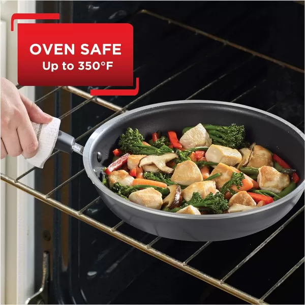 T-fal Platinum Nonstick Cookware Set 12 Piece Induction Oven Broiler Safe 500F Pots and Pans, Dishwasher Safe Slate