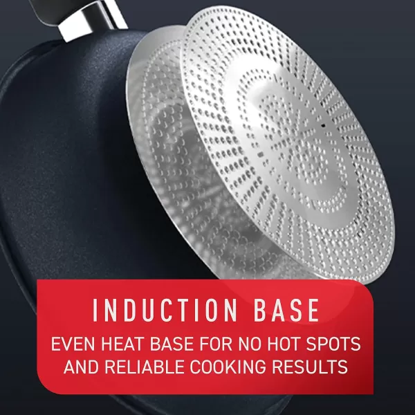 T-fal Platinum Nonstick Cookware Set 12 Piece Induction Oven Broiler Safe 500F Pots and Pans, Dishwasher Safe Slate