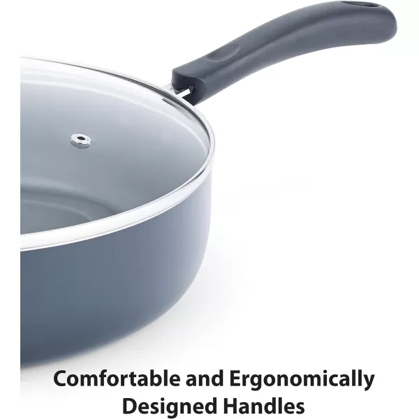 T-fal Platinum Nonstick Jumbo Cooker 5 Quart Induction Oven Broiler Safe 500F Cookware, Pots and Pans, Dishwasher Safe Slate