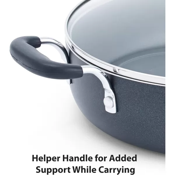 T-fal Platinum Nonstick Jumbo Cooker 5 Quart Induction Oven Broiler Safe 500F Cookware, Pots and Pans, Dishwasher Safe Slate