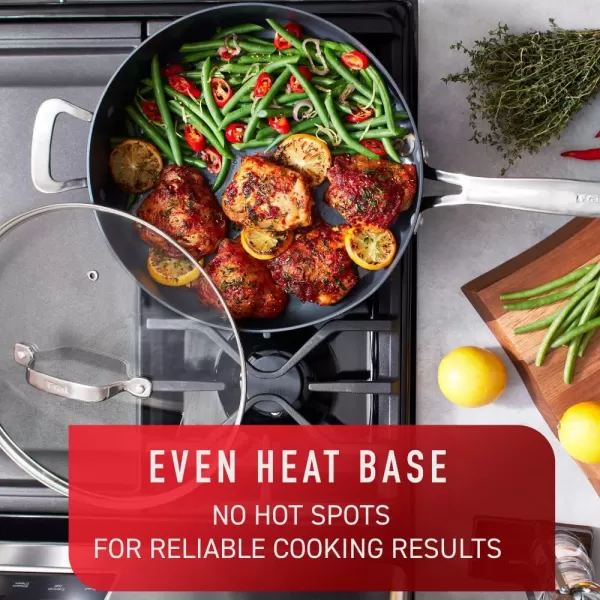 T-fal ProGrade Nonstick Jumbo Cooker 5 Quart Induction Oven Broiler Safe 500F Cookware, Pots and Pans, Dishwasher Safe Black