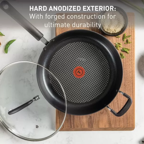 T-fal ProGrade Nonstick Jumbo Cooker 5 Quart Induction Oven Broiler Safe 500F Cookware, Pots and Pans, Dishwasher Safe Black