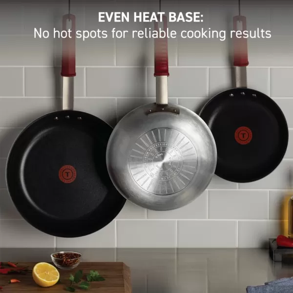 T-fal Professional VX3 Brushed Nonstick with Stainless Steel Handle Fry Pan 12 Inch, Oven Broiler Safe 400F Cookware, Pots and Pans, Restaurant Grade, Certified by the NSF and CBA, Black