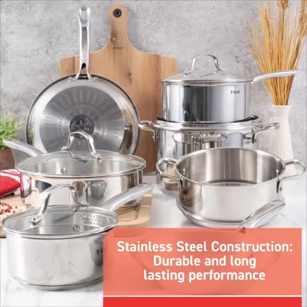 T-fal Signature Nonstick Cookware Set 12 Piece Oven Safe 350F Pots and Pans, Dishwasher Safe Black