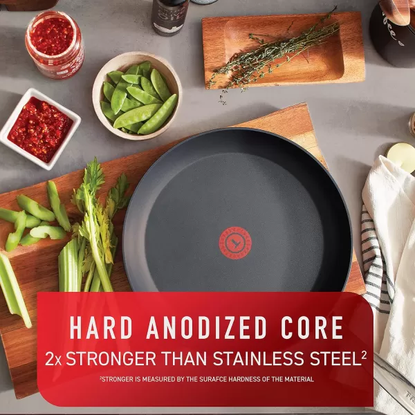 T-fal Ultimate Hard Anodized Nonstick Fry Pan 12 Inch Oven Safe 400F, Lid Safe 350F Cookware, Pots and Pans, Dishwasher Safe Black
