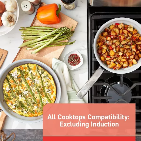 T-fal Ultimate Hard Anodized Nonstick Fry Pan Set 2 Piece, 8, 10 Inch Oven Safe 400F Cookware, Pots and Pans, Dishwasher Safe Black