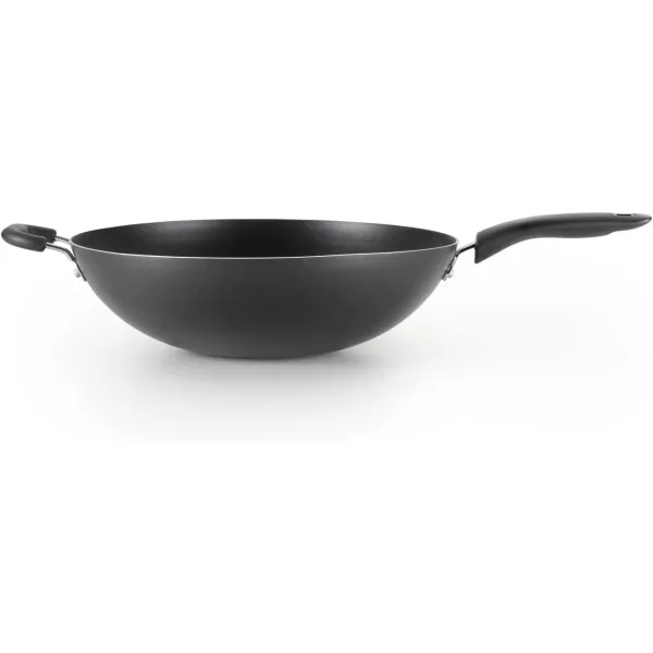 T-fal Ultimate Hard Anodized Nonstick Wok 14 Inch Oven Safe 350F Cookware, Pots and Pans, Dishwasher Safe Black