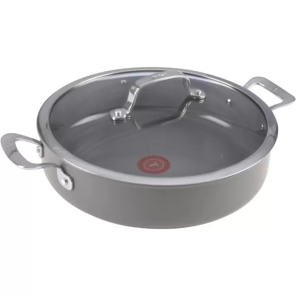 T-fal Ceramic Excellence Reserve Ceramic Nonstick Cookware Set 10 Piece Induction Oven Broiler Safe 500F Pots and Pans Grey