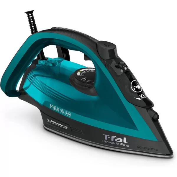 T-fal Ecomaster Ceramic Soleplate Steam Iron for Clothes Eco-Friendly with Steam Trigger 1400 Watts Ironing, Programmable Steaming FV1742U0, Blue