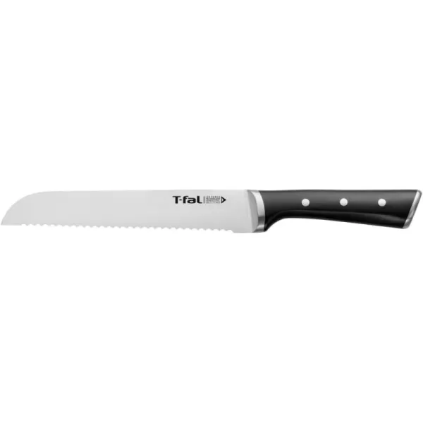 T-fal Ice Force Stainless Steel Bread Knife, 8 Inch, Long Lasting Sharpness, High Cutting Precision, German Stainless Steel, Kitchen Knife, Cook Tool, Kitchen Tool, Black