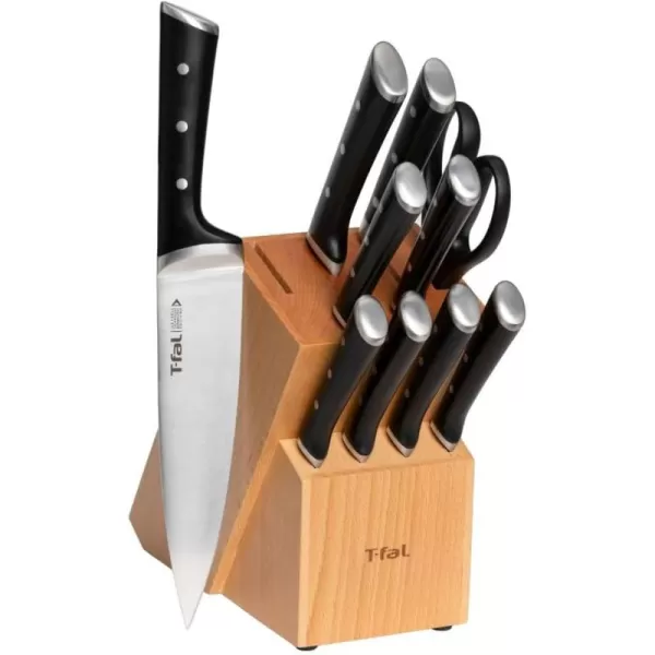 T-fal Ice Force Stainless Steel Bread Knife, 8 Inch, Long Lasting Sharpness, High Cutting Precision, German Stainless Steel, Kitchen Knife, Cook Tool, Kitchen Tool, Black
