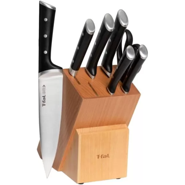T-fal Ice Force Stainless Steel Bread Knife, 8 Inch, Long Lasting Sharpness, High Cutting Precision, German Stainless Steel, Kitchen Knife, Cook Tool, Kitchen Tool, Black