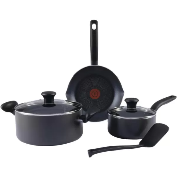 T-fal Initiatives Nonstick Cookware Set 18 Piece Oven Safe 350F Pots and Pans, Dishwasher Safe Red